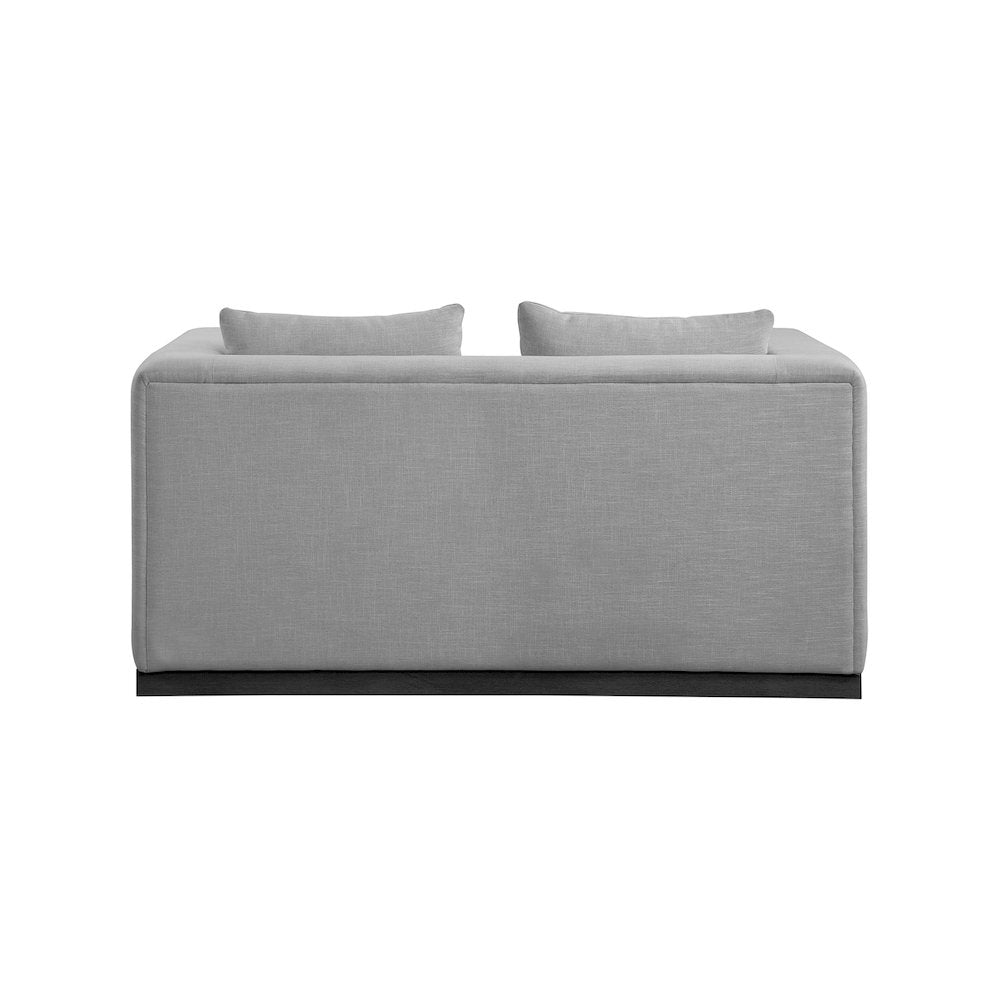 Alfie Grey Linen Textured Fabic Loveseat