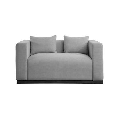 Alfie Grey Linen Textured Fabic Loveseat