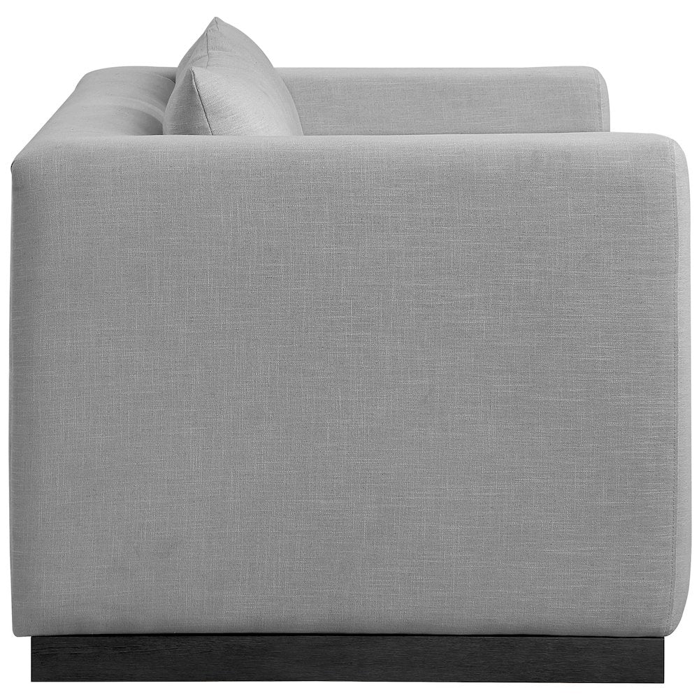Alfie Grey Linen Textured Fabic Loveseat