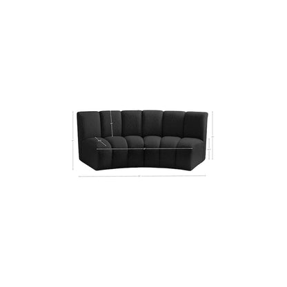 Infinity Black Boucle Fabric 2pc. Modular Sectional