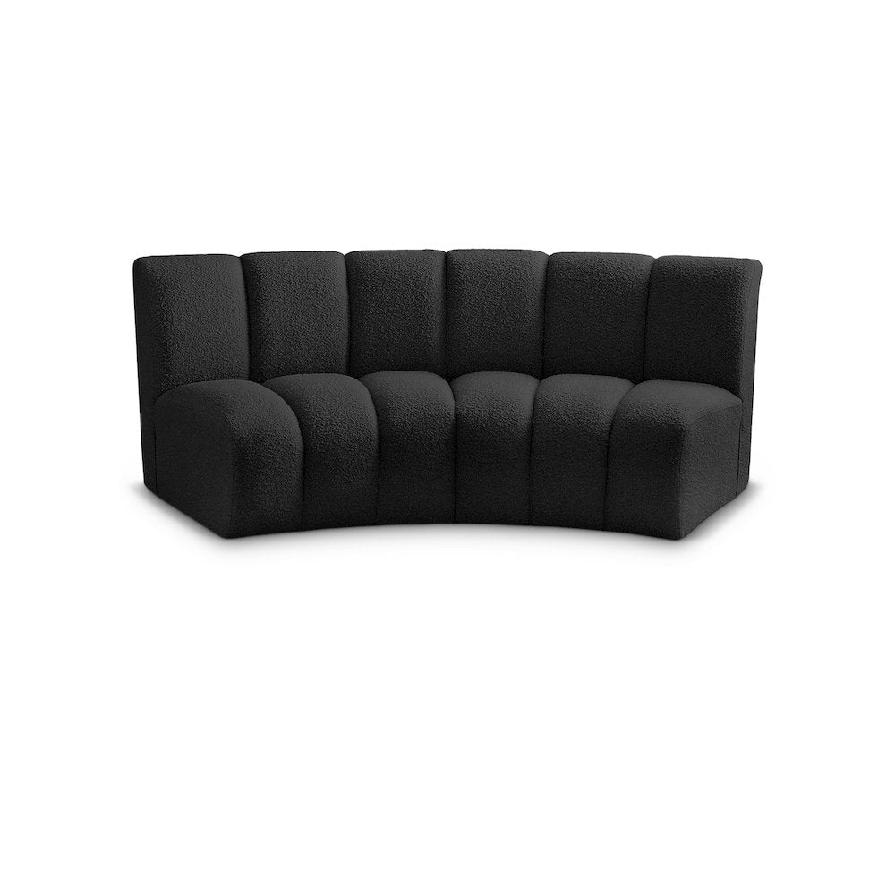 Infinity Black Boucle Fabric 2pc. Modular Sectional