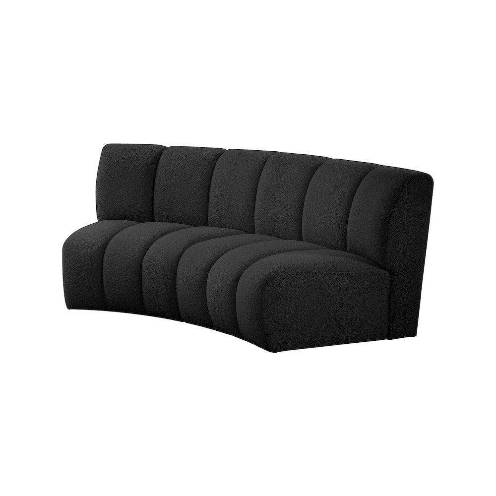 Infinity Black Boucle Fabric 2pc. Modular Sectional