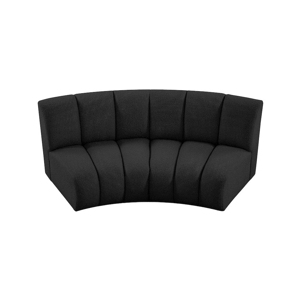 Infinity Black Boucle Fabric 2pc. Modular Sectional