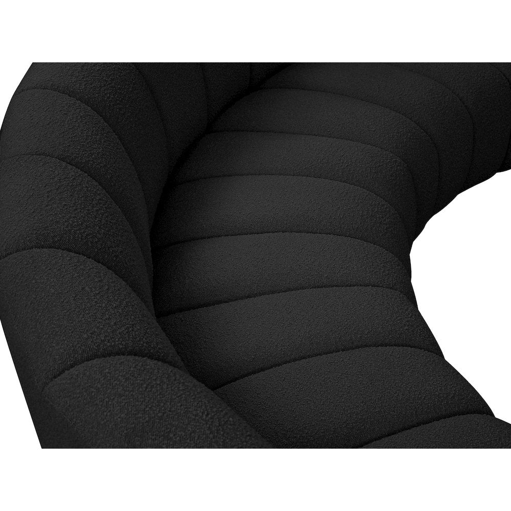 Infinity Black Boucle Fabric 2pc. Modular Sectional