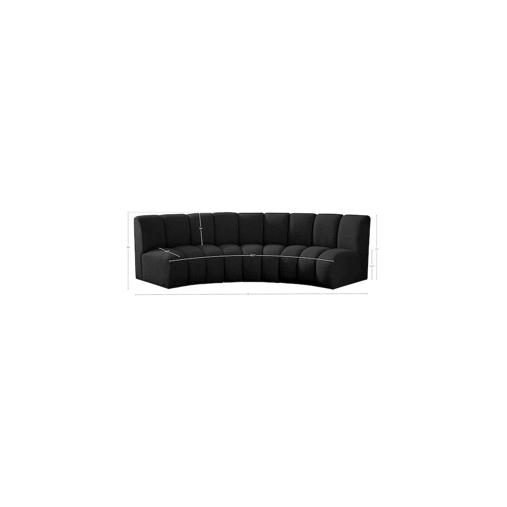Infinity Black Boucle Fabric 3pc. Modular Sectional