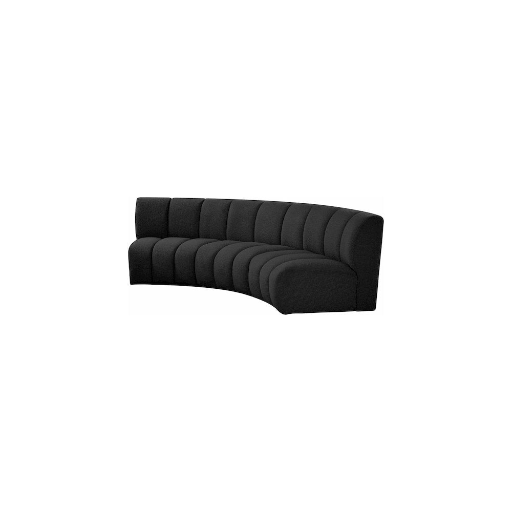 Infinity Black Boucle Fabric 3pc. Modular Sectional