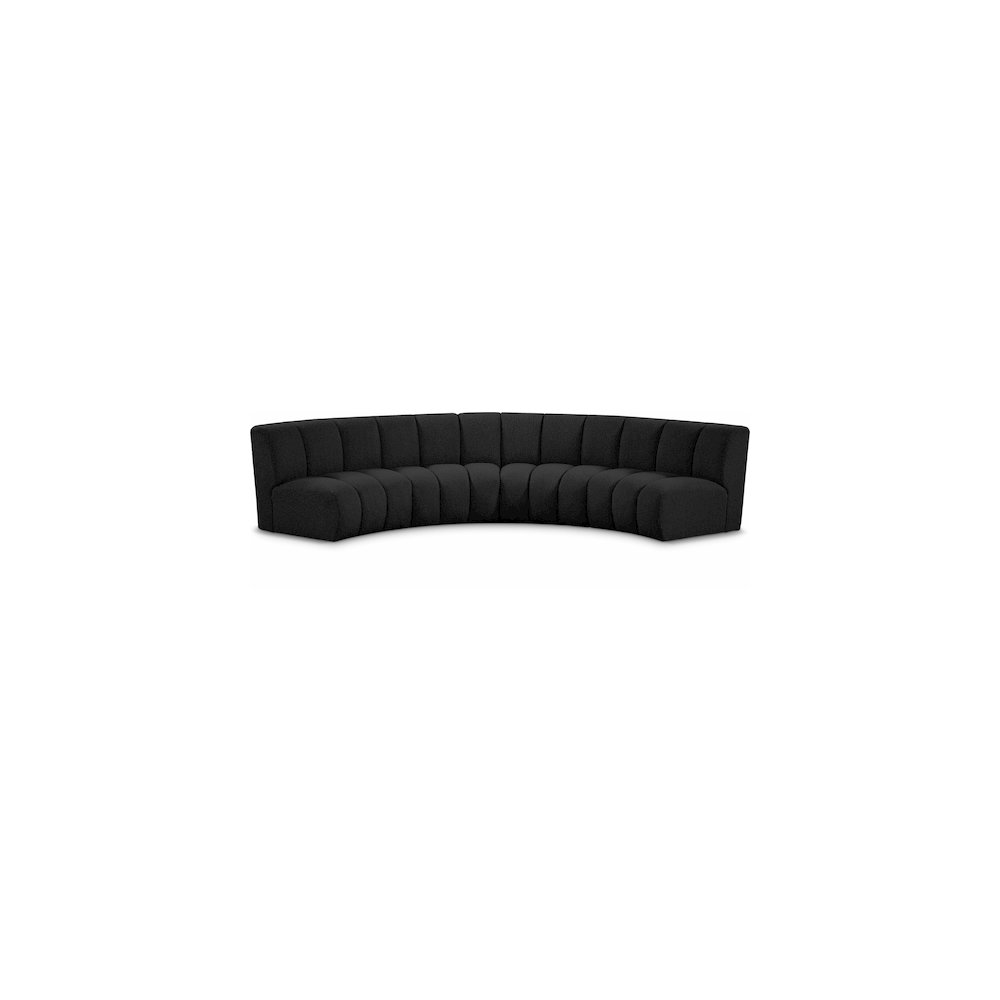 Infinity Black Boucle Fabric 4pc. Modular Sectional
