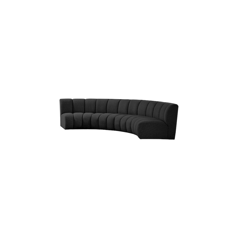 Infinity Black Boucle Fabric 4pc. Modular Sectional