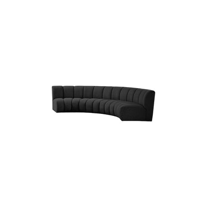 Infinity Black Boucle Fabric 4pc. Modular Sectional