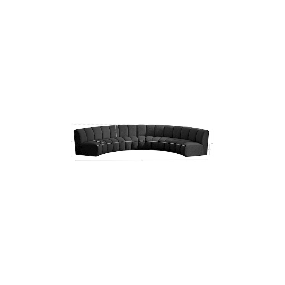 Infinity Black Boucle Fabric 5pc. Modular Sectional
