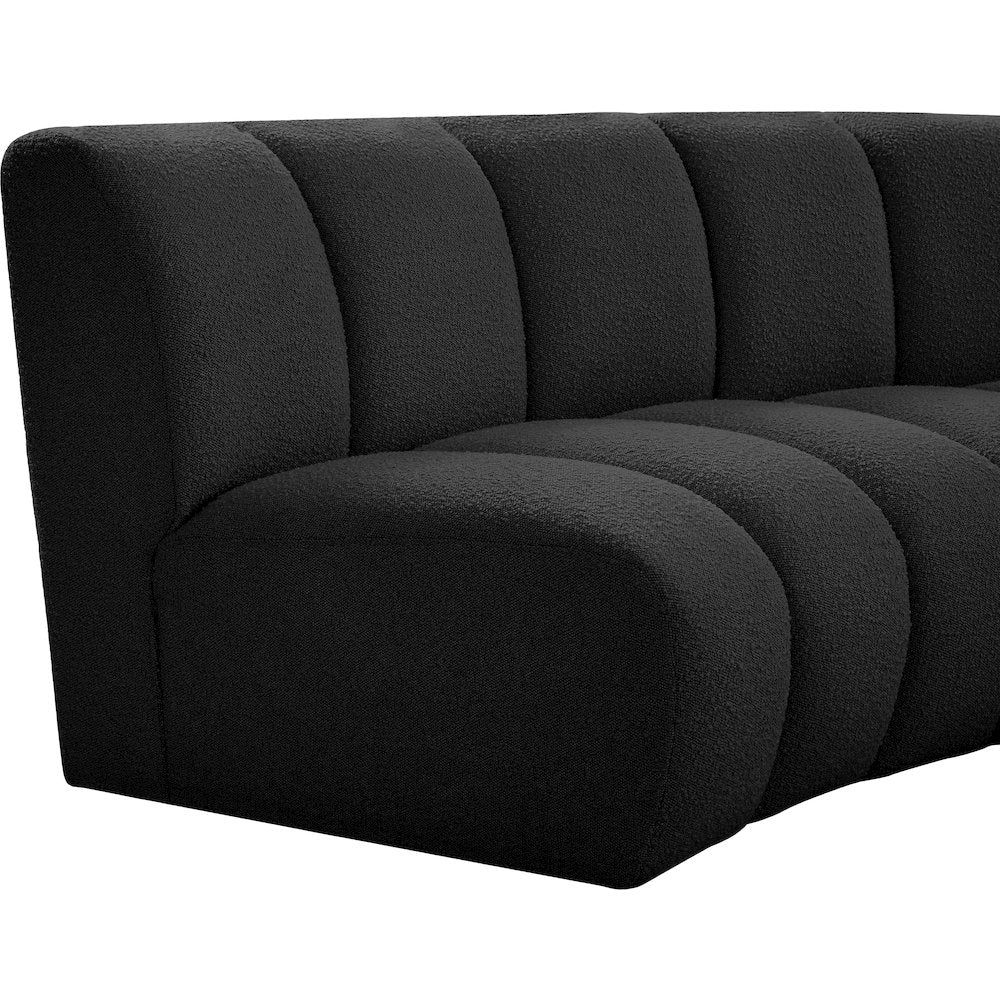 Infinity Black Boucle Fabric 7pc. Modular Sectional