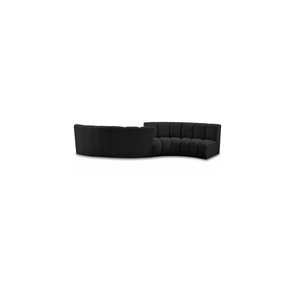 Infinity Black Boucle Fabric 4pc. Modular Sectional