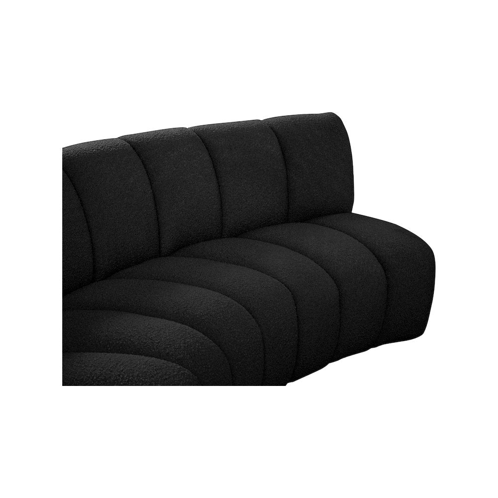 Infinity Black Boucle Fabric 4pc. Modular Sectional