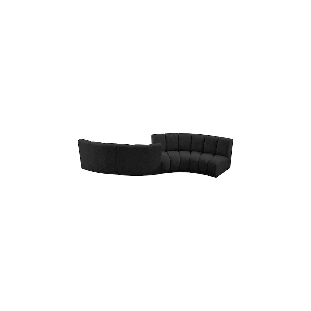 Infinity Black Boucle Fabric 4pc. Modular Sectional