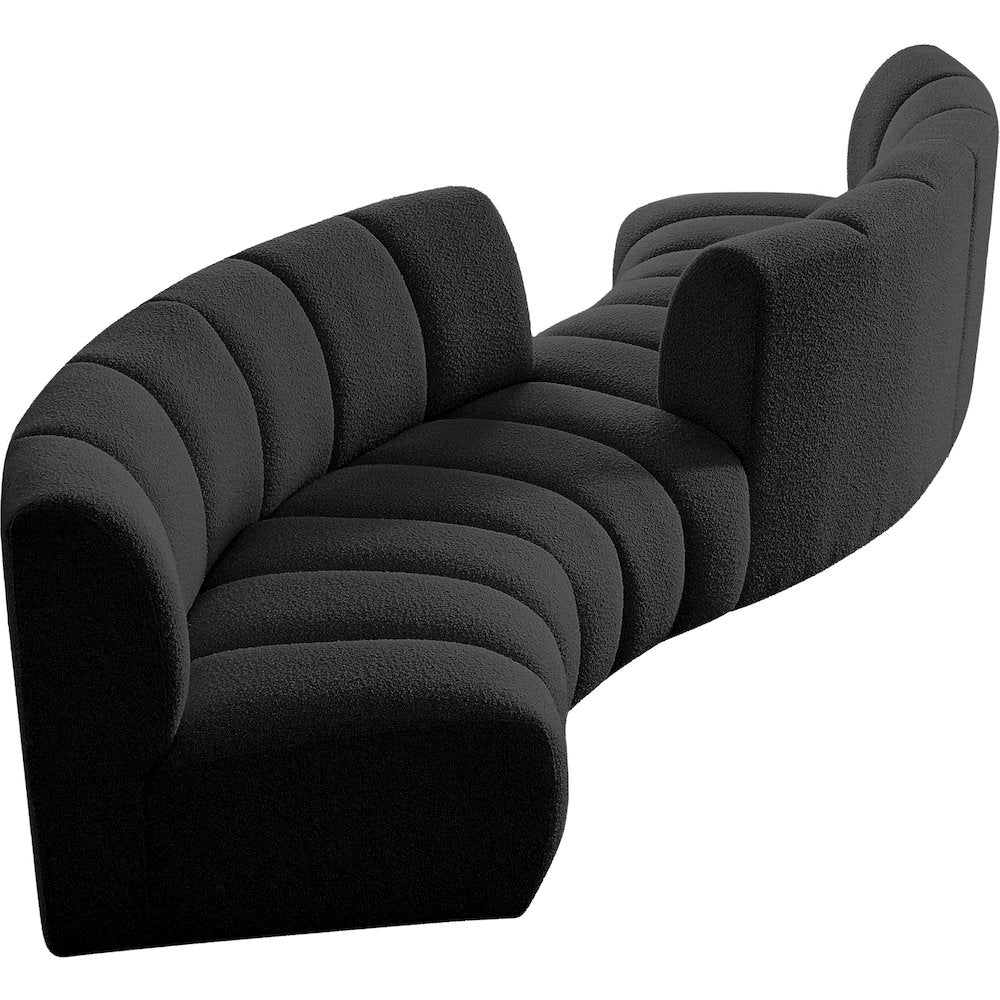 Infinity Black Boucle Fabric 4pc. Modular Sectional