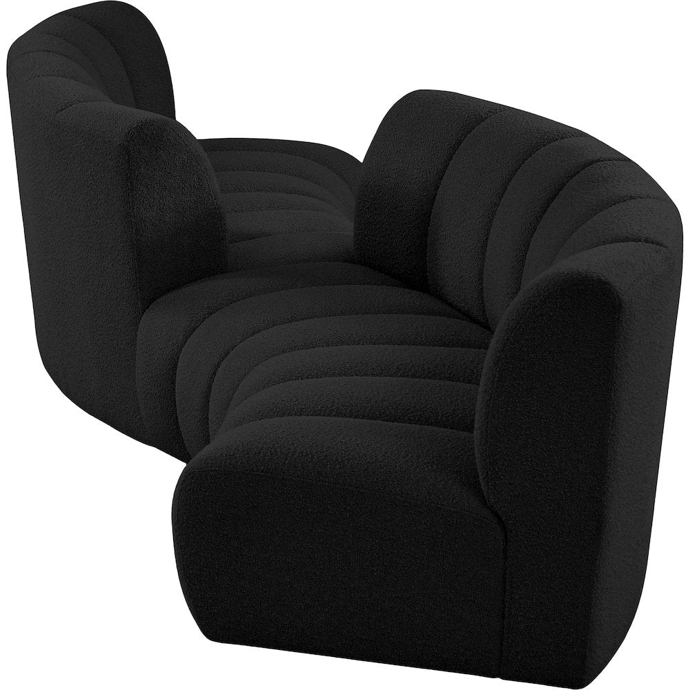 Infinity Black Boucle Fabric 4pc. Modular Sectional