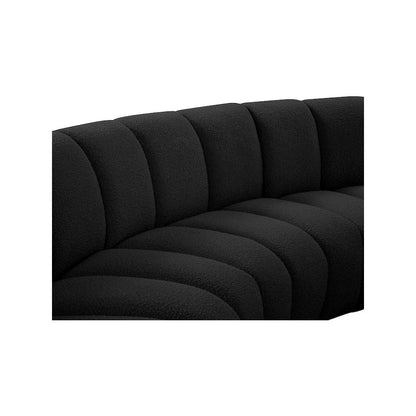 Infinity Black Boucle Fabric 4pc. Modular Sectional