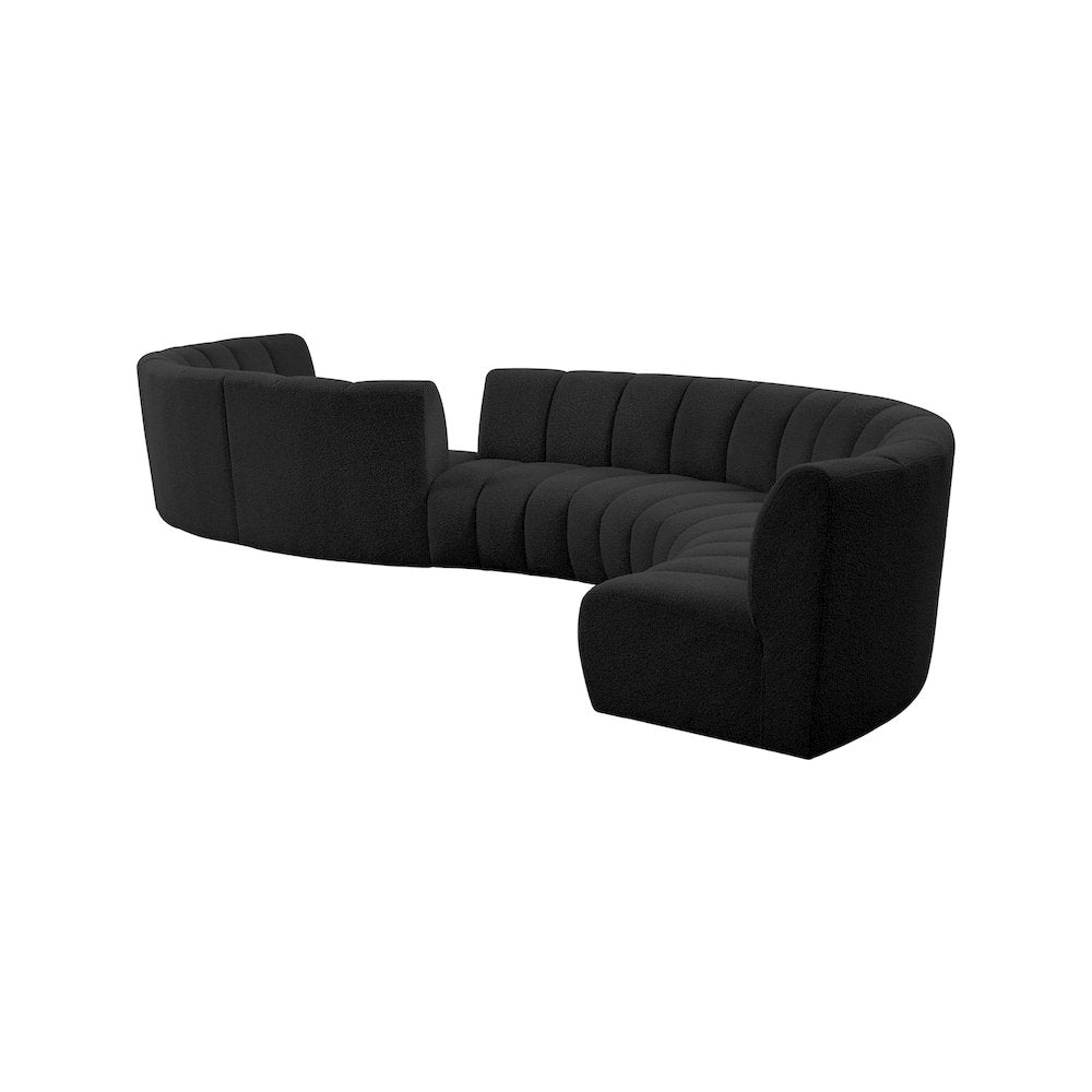 Infinity Black Boucle Fabric 8pc. Modular Sectional