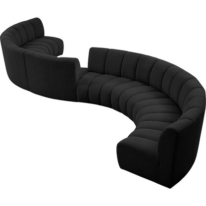 Infinity Black Boucle Fabric 8pc. Modular Sectional