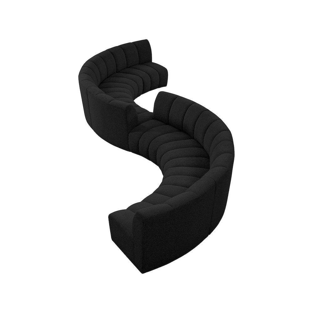 Infinity Black Boucle Fabric 8pc. Modular Sectional