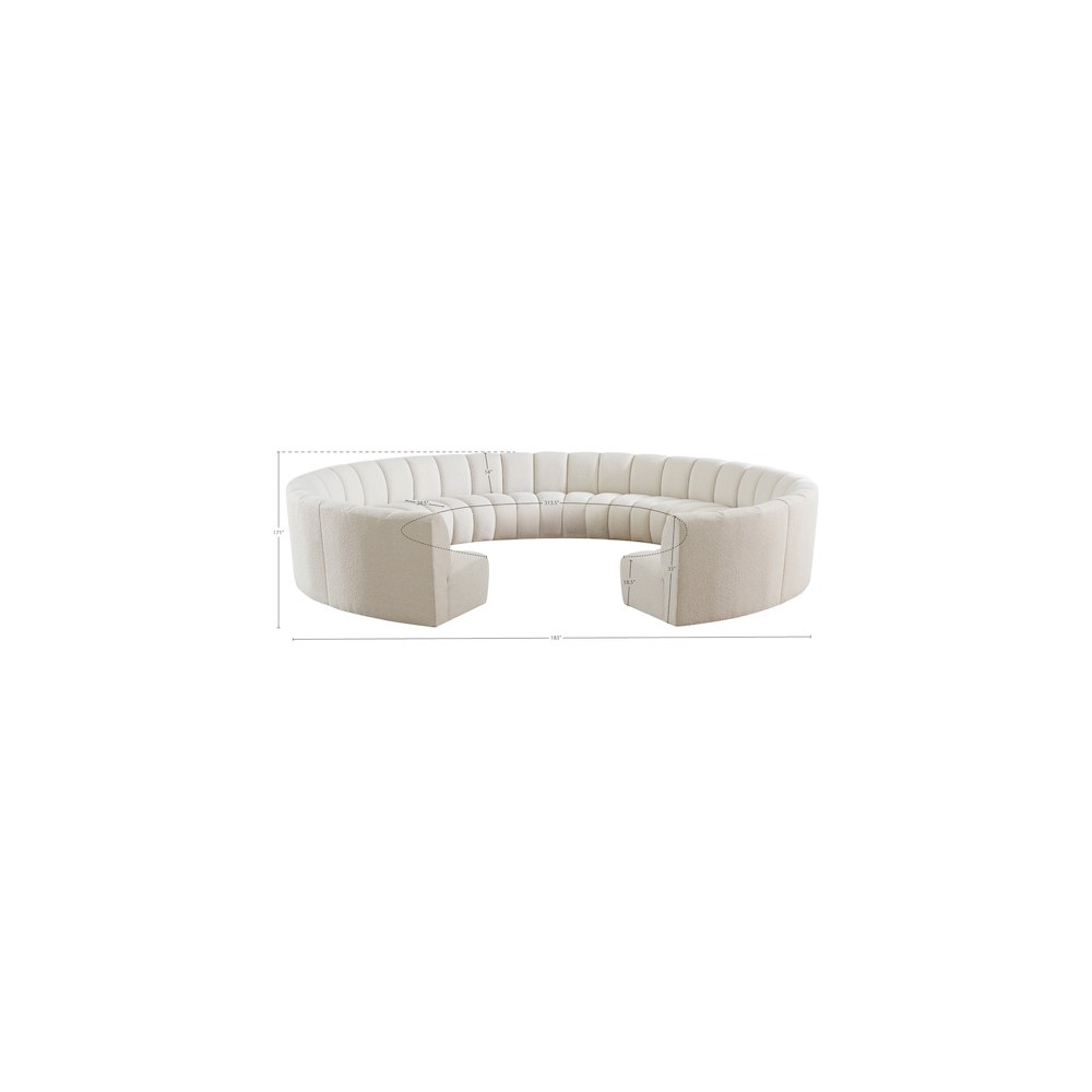 Infinity Cream Boucle Fabric 11pc. Modular Sectional