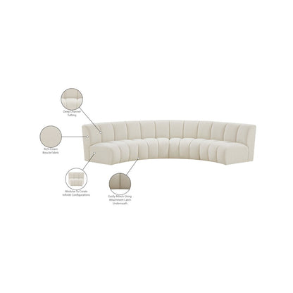 Infinity Cream Boucle Fabric 4pc. Modular Sectional