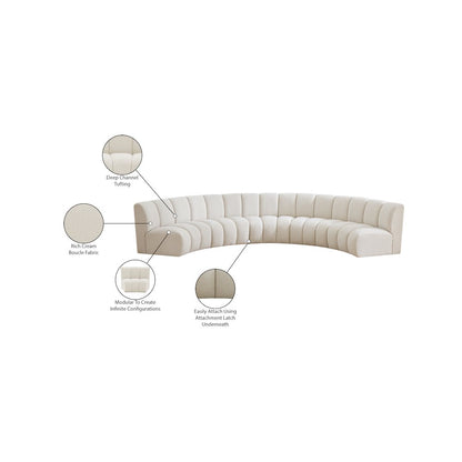 Infinity Cream Boucle Fabric 5pc. Modular Sectional