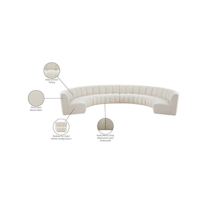 Infinity Cream Boucle Fabric 8pc. Modular Sectional