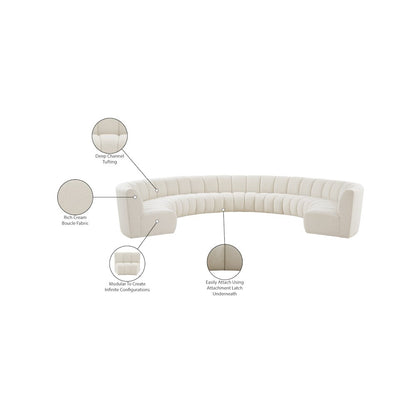 Infinity Cream Boucle Fabric 9pc. Modular Sectional