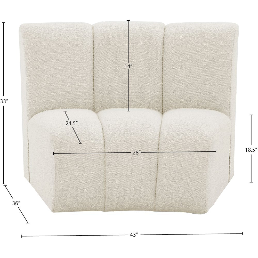 Infinity Cream Boucle Fabric Modular Chair