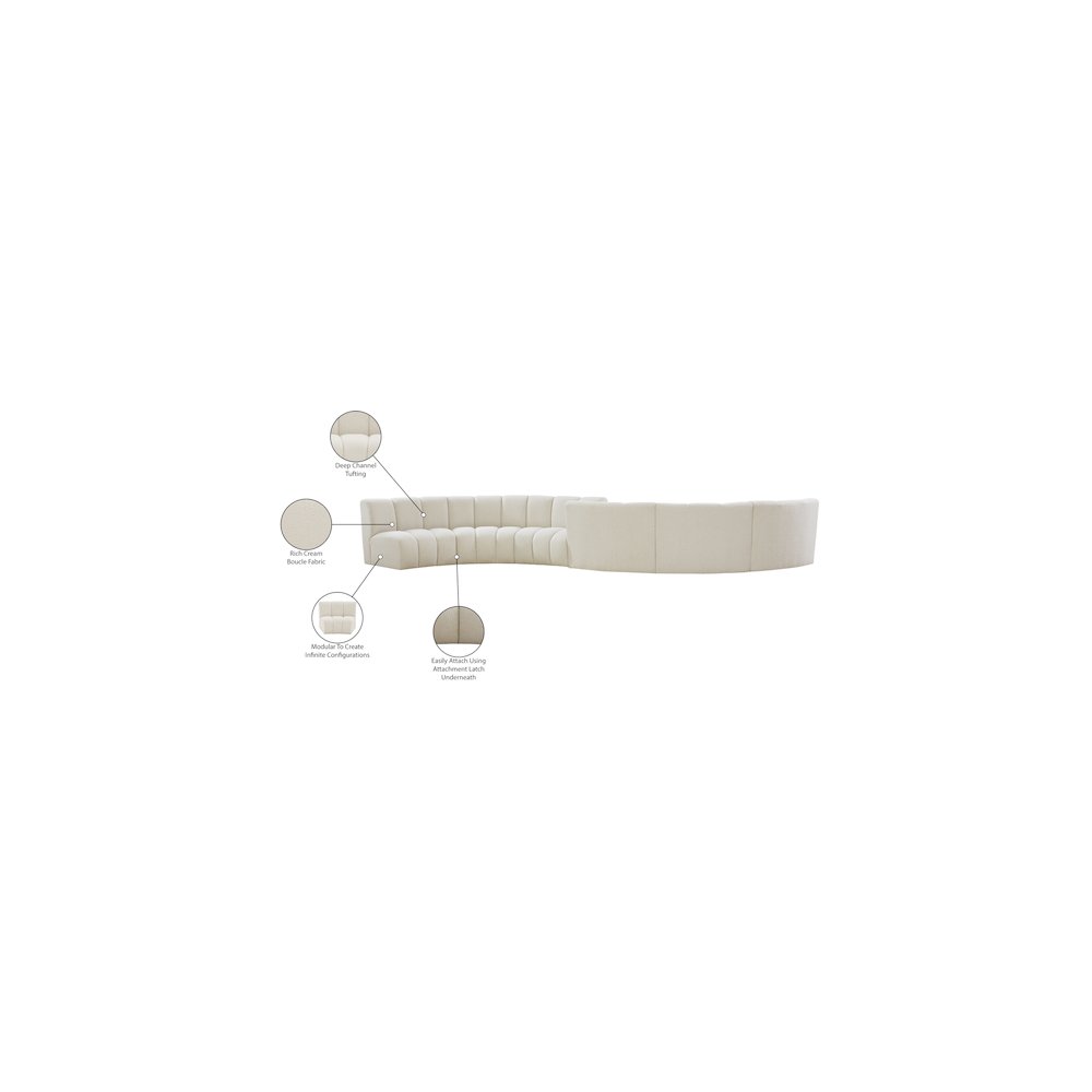 Infinity Cream Boucle Fabric 6pc. Modular Sectional