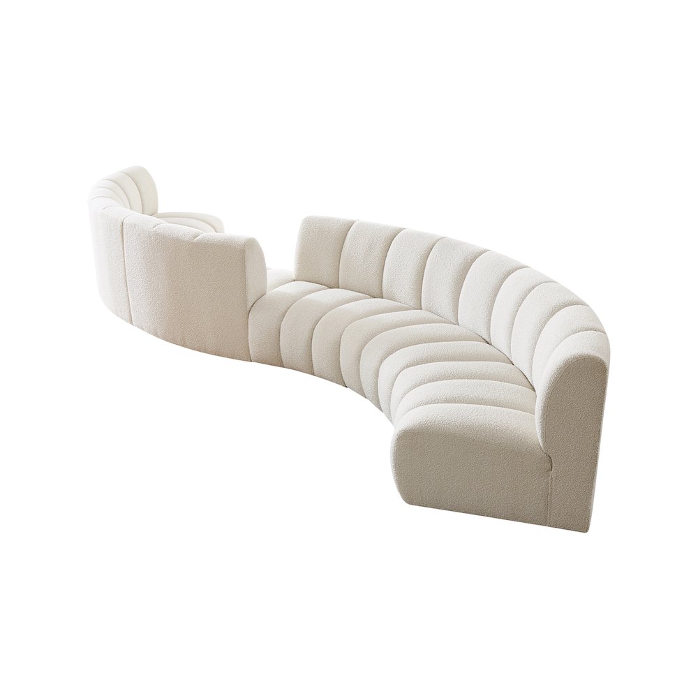Infinity Cream Boucle Fabric 6pc. Modular Sectional