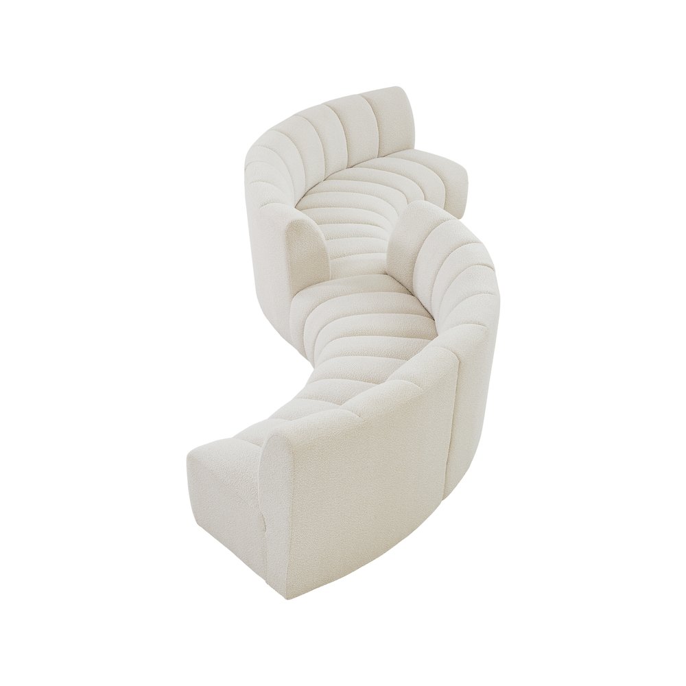 Infinity Cream Boucle Fabric 6pc. Modular Sectional
