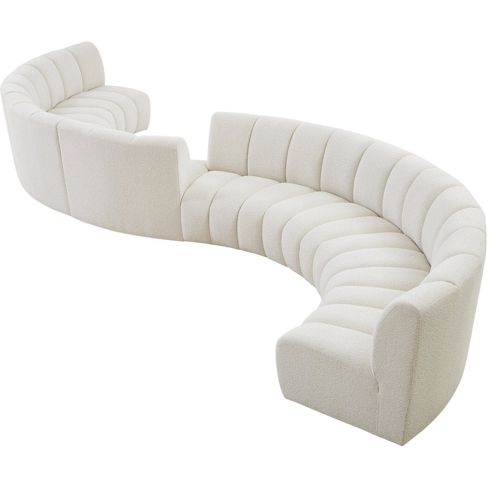 Infinity Cream Boucle Fabric 8pc. Modular Sectional