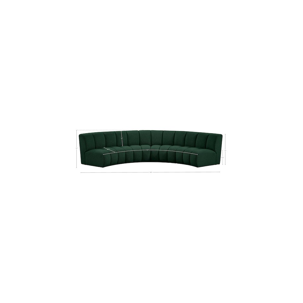 Infinity Green Boucle Fabric 4pc. Modular Sectional
