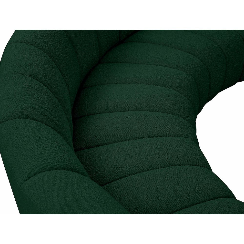 Infinity Green Boucle Fabric 4pc. Modular Sectional