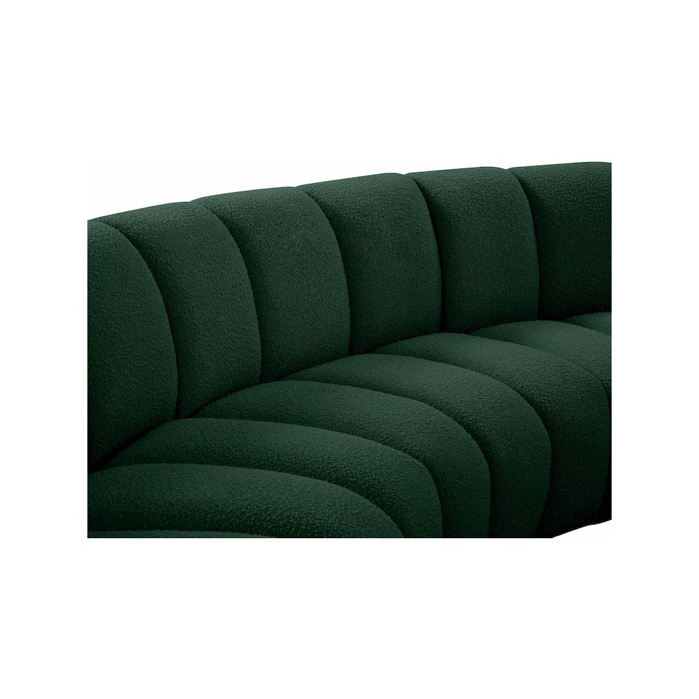 Infinity Green Boucle Fabric 5pc. Modular Sectional