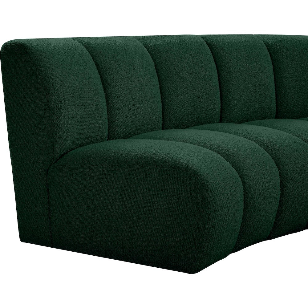 Infinity Green Boucle Fabric 6pc. Modular Sectional