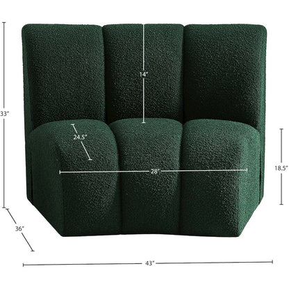 Infinity Green Boucle Fabric Modular Chair