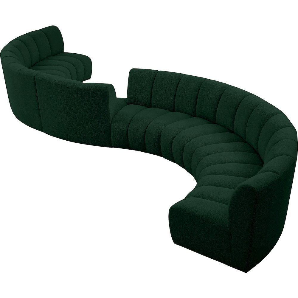 Infinity Green Boucle Fabric 8pc. Modular Sectional