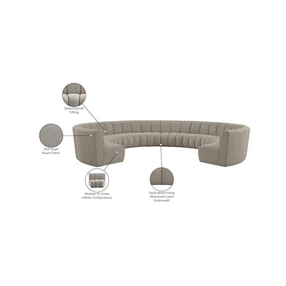 Infinity Brown Boucle Fabric 10pc. Modular Sectional