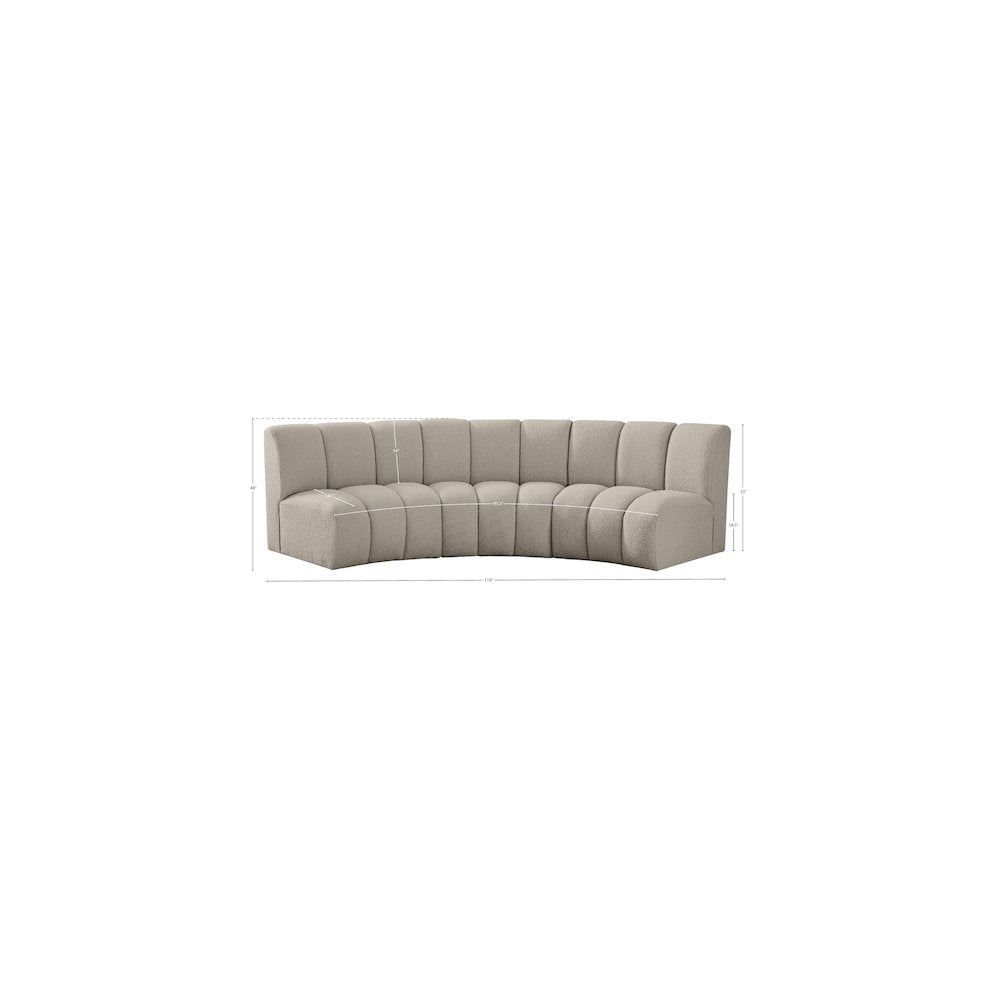 Infinity Brown Boucle Fabric 3pc. Modular Sectional