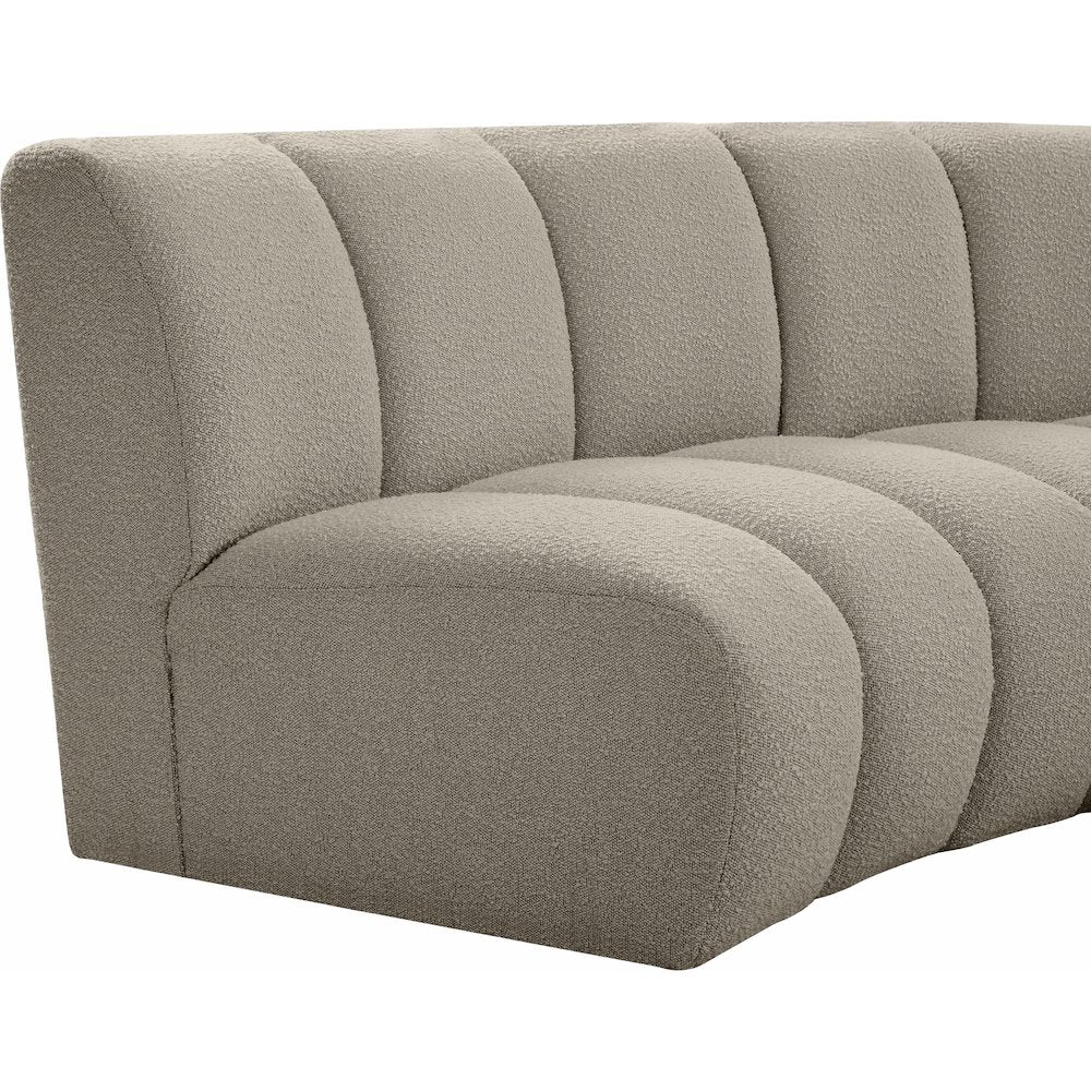 Infinity Brown Boucle Fabric 3pc. Modular Sectional