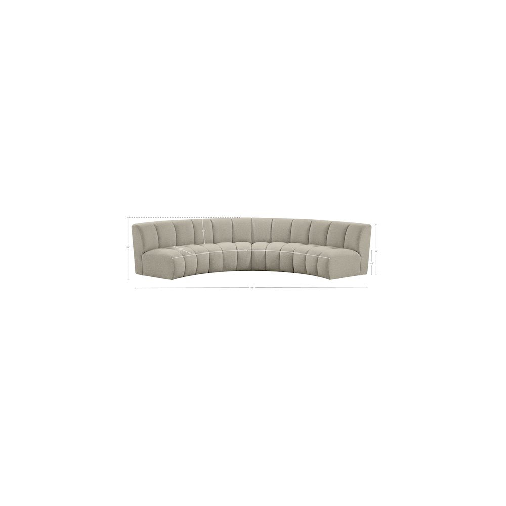 Infinity Brown Boucle Fabric 4pc. Modular Sectional