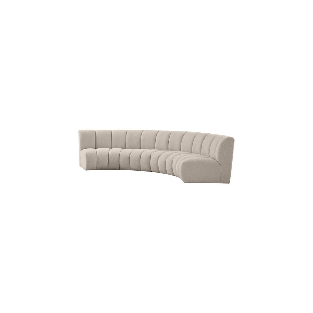 Infinity Brown Boucle Fabric 4pc. Modular Sectional