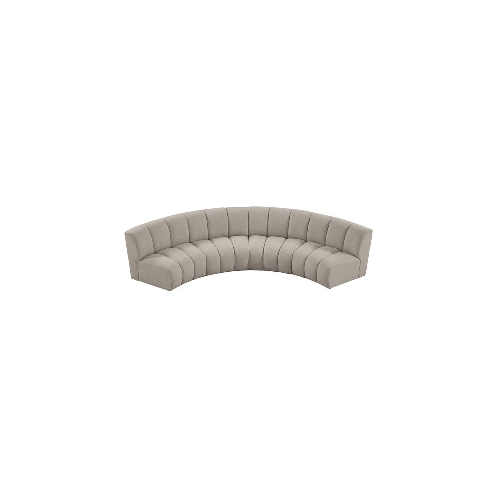 Infinity Brown Boucle Fabric 4pc. Modular Sectional