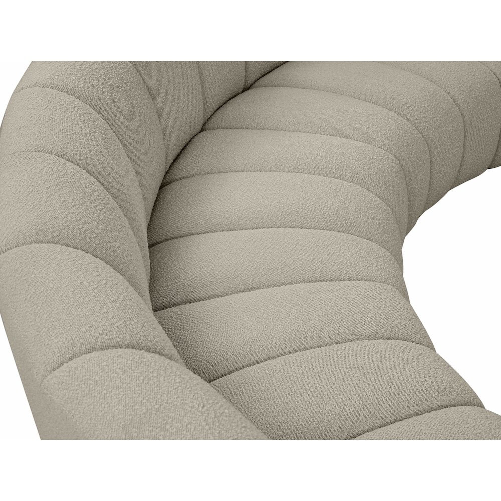 Infinity Brown Boucle Fabric 4pc. Modular Sectional