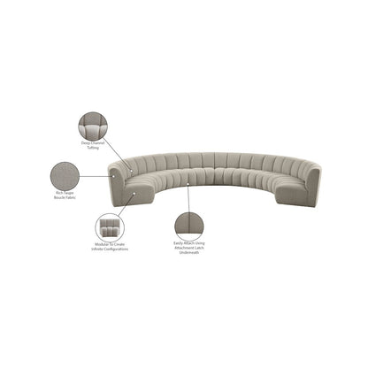 Infinity Brown Boucle Fabric 8pc. Modular Sectional