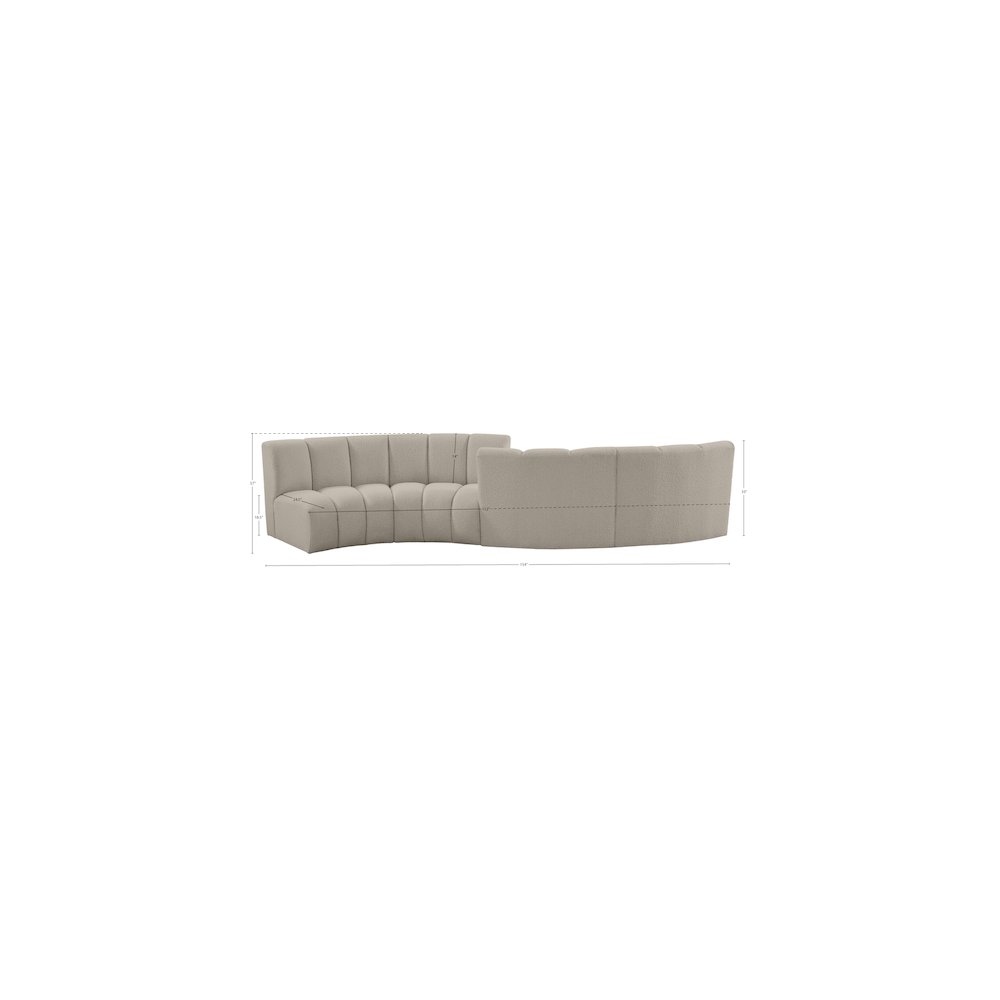 Infinity Brown Boucle Fabric 4pc. Modular Sectional
