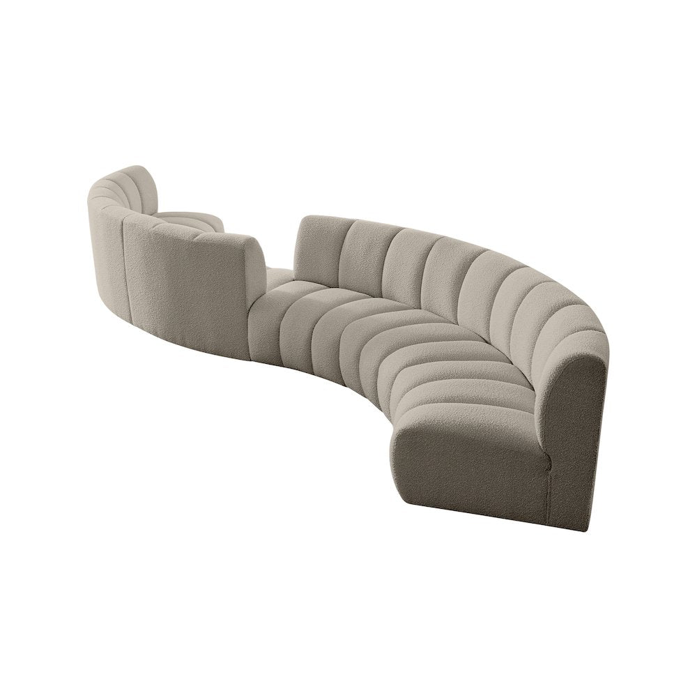 Infinity Brown Boucle Fabric 6pc. Modular Sectional